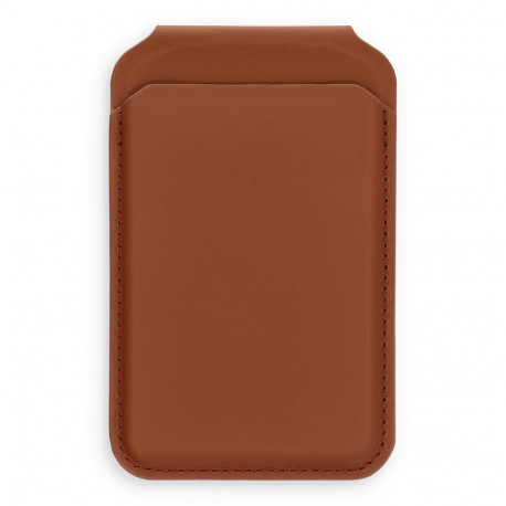Wallet case with stand compatible with Magsafe Satechi Vegan leather wallet stand brown