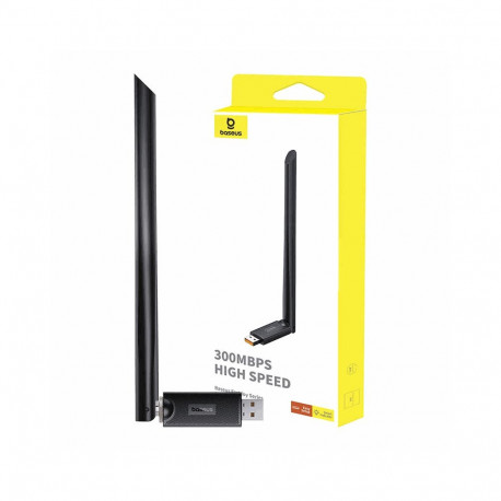 Baseus Wi-Fi Adapter FastJoy with antenna 300Mbps Black