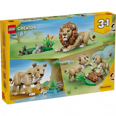 Constructor - LEGO Creator 3 In 1 31386 Wild Animals 839 Pieces Majestic Lion Model Multicolor