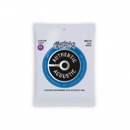 Acoustic Guitar String - Martin MA175 Custom Light 11-52 80/20 Bronze