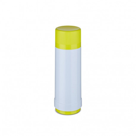 Glass Thermos - ROTPUNKT 0.75L Double Wall Insulated White-Yellow