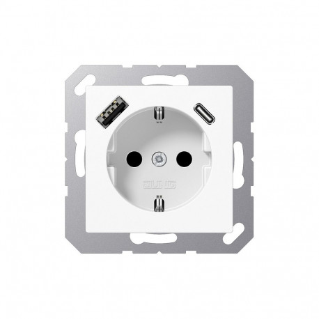"Jung A1520-15CAWW SCHUKOsteckdose m.USB Typ AC"