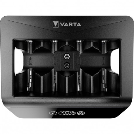 LCD Universal Charger+ (schwarz, Lädt bis zu 4 AA, AAA, C, D oder 1x 9V)