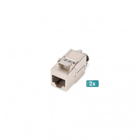 Digitus CAT 8.1 Keystone module, shielded, tool-free mounting connection - 2 pcs.