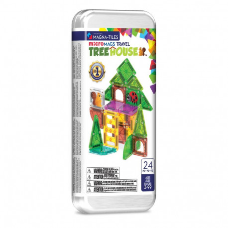 MAGNA-TILES Micromags magnetkonstruktori reisikomplekt Treehouse, 24 osa