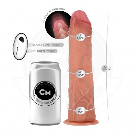 COCK MILLER - HYPER-REALISTIC DILDO WITH SUCTION CUP AND THRUSTING WITH REMOTE CONTROL 21.5 CM