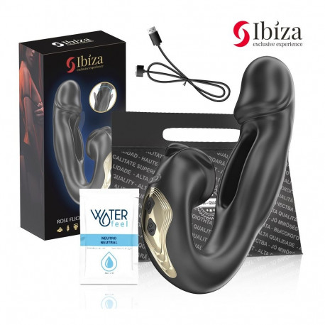 IBIZA - ROSE VIBRATOR FLICKING EFFECT AND CLIT STIMULATOR