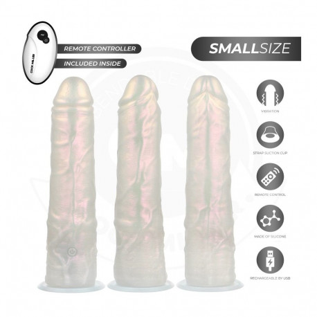 COCK MILLER dildo 19.5cm imealusega valgustusega ja vibratsiooniga kaugjuhtimispuldiga, valge