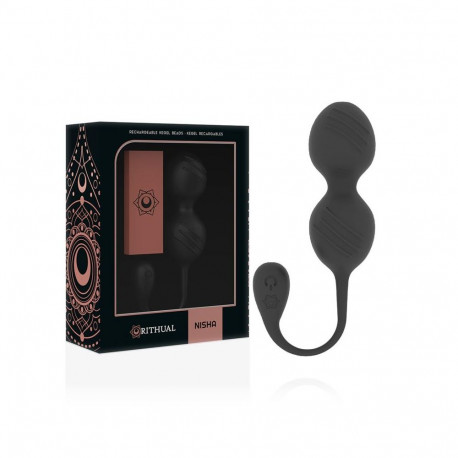 RITHUAL - NISHA RECHARGEABLE VIBRATING KEGEL BALLS BLACK
