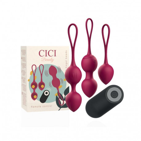 CICI BEAUTY kegelpallide komplekt 3-osaline vibreeriv kõrgekvaliteedilisest silikoonist kaugjuhtimis