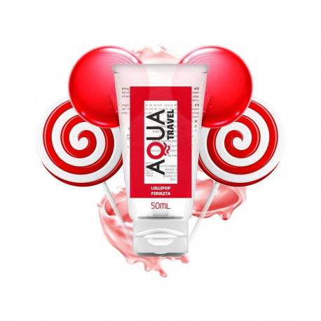 AQUA TRAVEL - LOLLIPOP FLAVOUR WATERBASED LUBRICANT - 50 ML