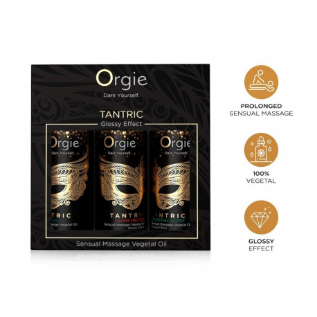 Orgie sensuaalsete tantriliste taimeõlide minisuuruses komplekt 3x30ml
