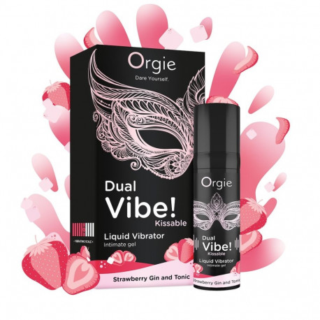 Orgie intiimgeel Dual Vibe! erutav suudeldav maasika gin-tonic