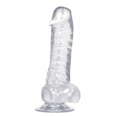 dildo 18cm imekorgiga, läbipaistev