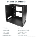 "Wandmontage Server Rack mit Fachboden - 4HE - Anpassbar von 30,5 cm - 45,7cm"