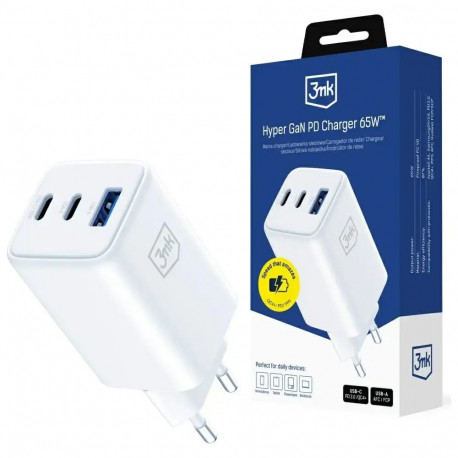 siwallMK Hyper | travel charger | 65W | PD, QC4+ | 2xUSB-C, USB-A | white