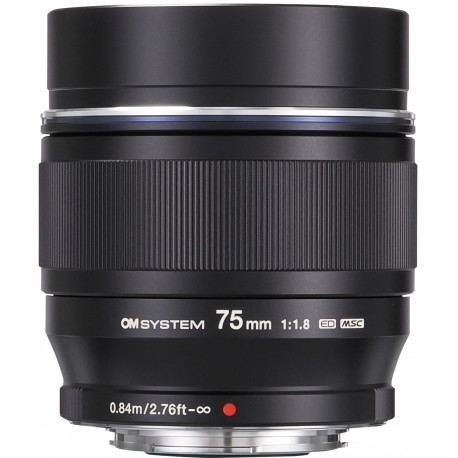 OM SYSTEM M.Zuiko Digital ED 75mm f/1.8 lens, black