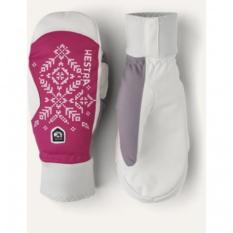 Talvekindad Hestra Women´s XC Primaloft  - mitt valge/roosa