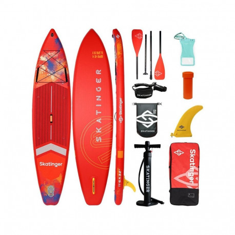 Inflatable Paddle Board - Skatinger Interstellar 350x81x15 Touring SUP Board 170 kg Capacity Red