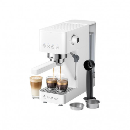 Coffee Maker - Amzchef CE-EM3131-WT 1350W 20-Bar Pressure Steam Wand 1.5L White