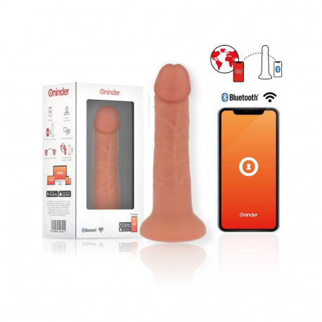 ONINDER - LARGE BOGOTÁ VIBRATOR DILDO 9 SPEEDS NATURAL 22 CM -O- 4.5 CM - FREE APP