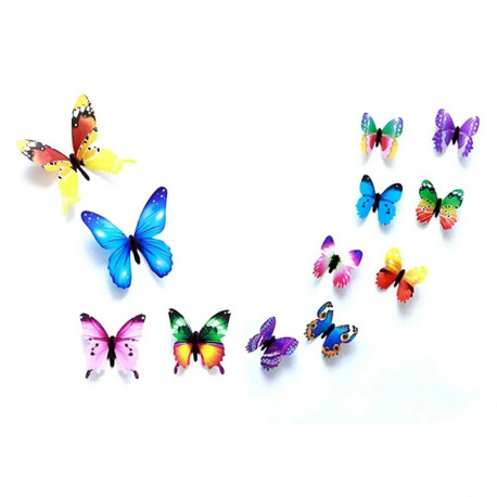 Fusion fluorescent stickers for bedroom "Butterfly" 12 pcs (mix)