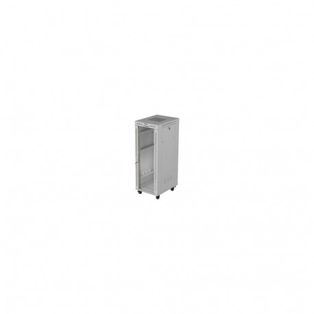 Lanberg rack-kapp 19" 32U 600x800 vabalt seisev lapikpakend võrkukse ja LCD-ga, must
