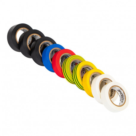 54-039# Taśma izolacyjna klejąca 0,13mm/15mm/10m - mix 10szt