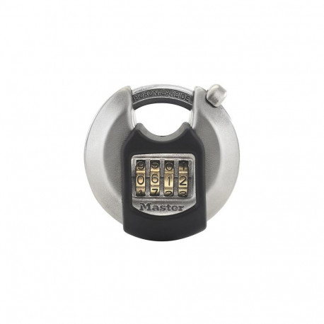 MASTER LOCK 70mm wide Excell zinc discus padlock with shrouded shackle; set-your-own combination