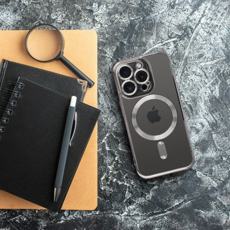 Case for Samsung A27 Electro Mag Cover case compatible with MagSafe titanium grey