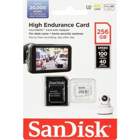 SanDisk High Endurance microSDXC 256GB V30 + Adapter