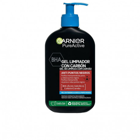 GARNIER PURE ACTIVE limpiador con carbón anti-puntos negros gel 250 ml