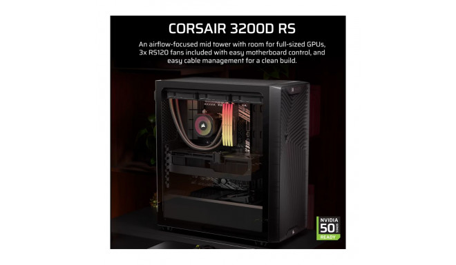 Corsair PC Case | 3200D RS | Mid-Tower | Smoke