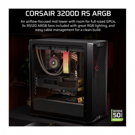 Corsair arvutikorpus 3200D RS keskmise suurusega torn, must