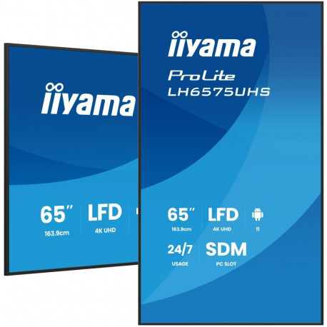 LH6575UHS-B2AG 65" 4K UHD Professional Digital Signage 24/7 display featuring Android OS, FailOver a