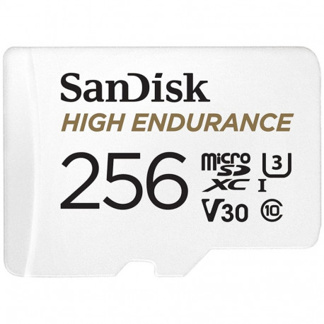 SANDISK High Endurance microSDXC 256GB + SD Adapter - for dash cams & home monitoring, up to 20,000 