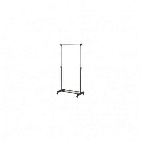 Stange riietele FRANK kingariiuliga 12983, ratastega, L-83xK93,5-168xS-43cm/ must-kroom