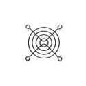 InLine Fan Grill Metal, black, 60x60mm