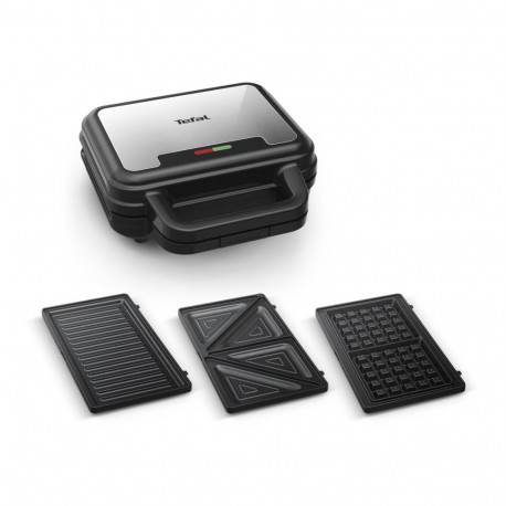 TEFAL | UltraCompact 3in1 SW383D10 | Sandwich Maker | 700 W | Number of plates 3 | Gray/Black
