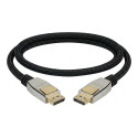 Python DisplayPort 2.0 kaabel nailonpunutisest 3m, must