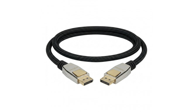 Python DisplayPort 2.0 kaabel nailonpunutisest 3m, must
