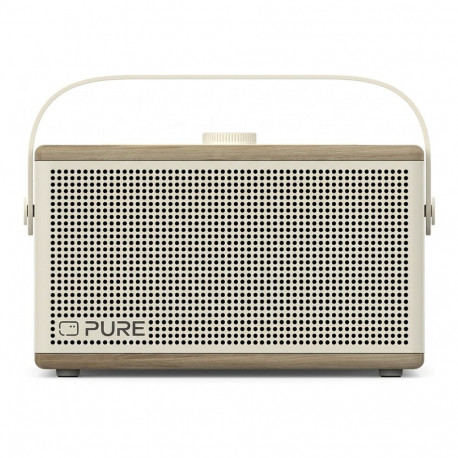 "Pure Classic Aura tragbarer Bluetooth-Lautsprecher; Hintergrundlicht; Weiß/Eiche"
