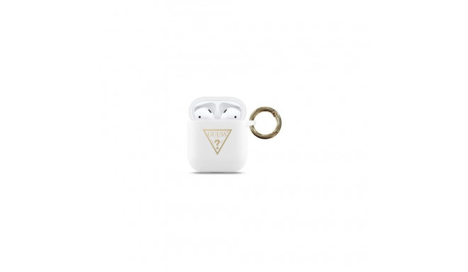 Guess Apple AirPods Triangle Silicone Case White