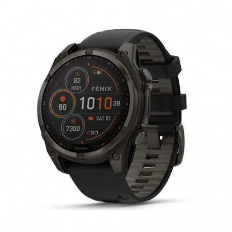 Garmin nutikell FENIX 8 010-02907-11 safüürklaasiga päikeselaengiga, must/hall