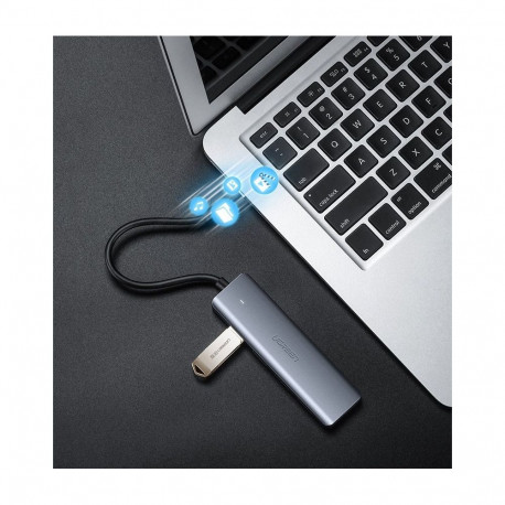 UGREEN USB 3.0 4 Ports Hub USB-C to 4x USB 3.0 + micro USB (Gray)
