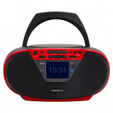 AIWA boombox sistema ar bluetooth un TFT-LCD displeju  sarkans