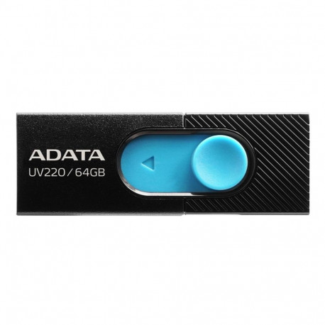 ADATA USB mälupulk UV220 64GB USB 2.0, must/sinine