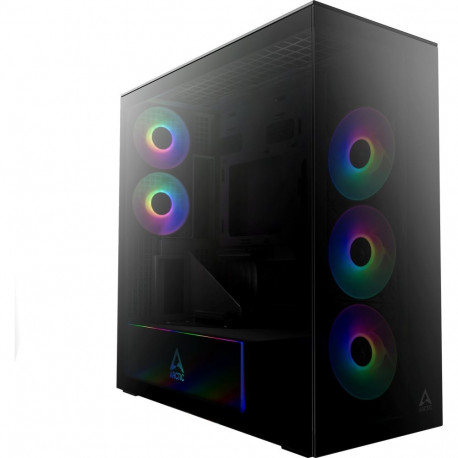 ARCTIC pc-korpus Xtender miditorn E-ATX RGB karastatud klaasiga koos vertikaalse GPU-kinnitusega ja 