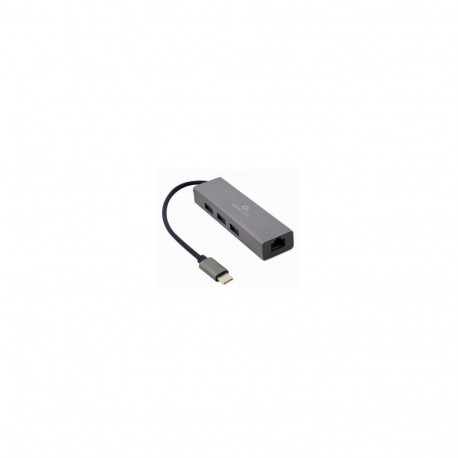 Gembird võrguadapter A-CMU3-LAN-01 USB-C Gigabit koos 3-port USB 3.1 hub