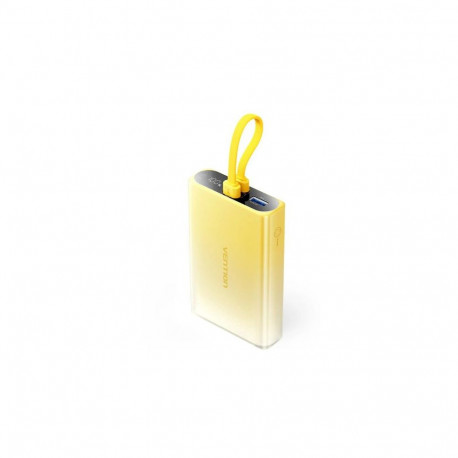 Vention akupank 10000mAh USB-C+Lightning+USB-A 22.5W LED-ekraaniga, kollane
